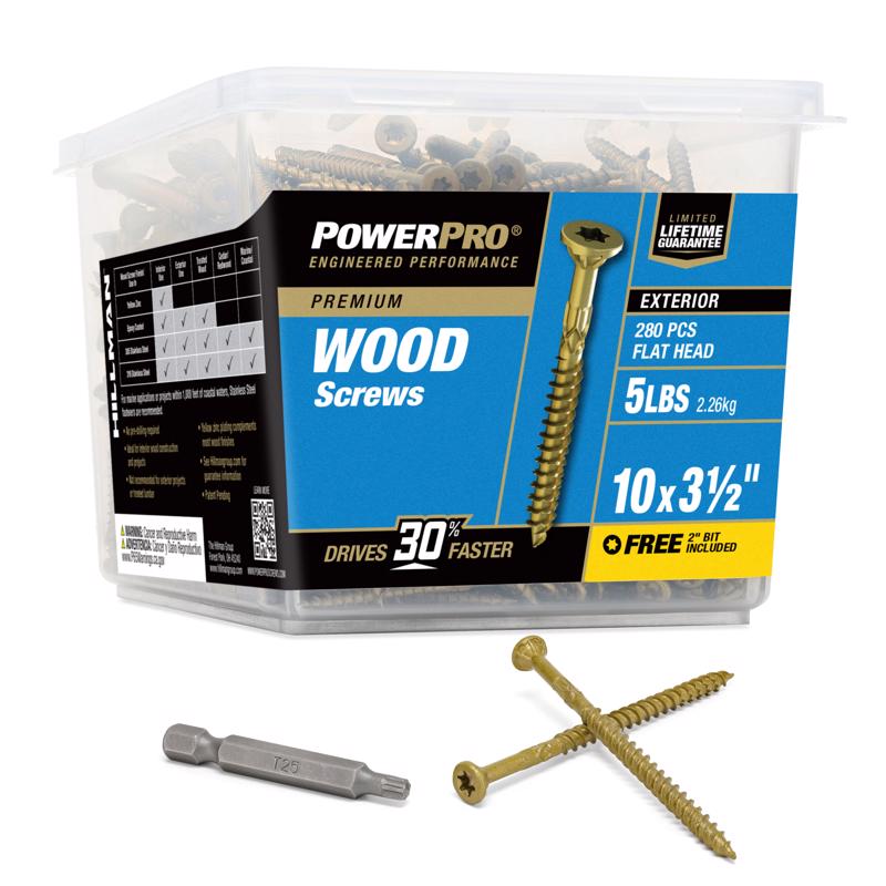 Boxed Emery Jensen deck screws, #10x3-1/2 inches, 1-pound package, suitable for outdoor wood projects