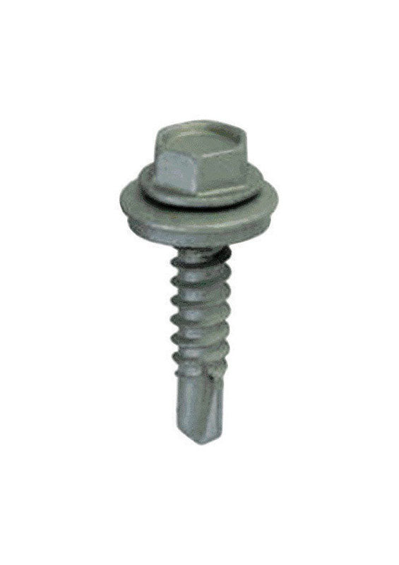 Box of Emery Jensen #12x2 inch hex screws with washers, 50 pack, in a 1-pound box, suitable for construction and woodworking projects.
