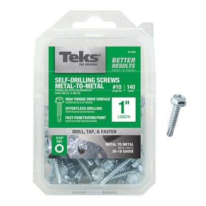 Boxed Emery Jensen SM Screw HX #10×1 inch, 140-pack, 1lb container of metal screws for woodworking and construction projects.