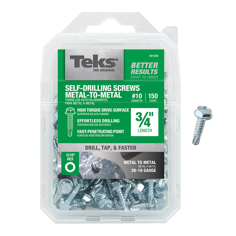 Emery Jensen boxed 1lb pack of SM screw HX#10x3/4 inch, 150-pack of metal screws for woodworking and construction projects.