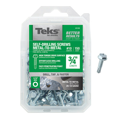 Emery Jensen boxed 1lb pack of SM screw HX#10x3/4 inch, 150-pack of metal screws for woodworking and construction projects.