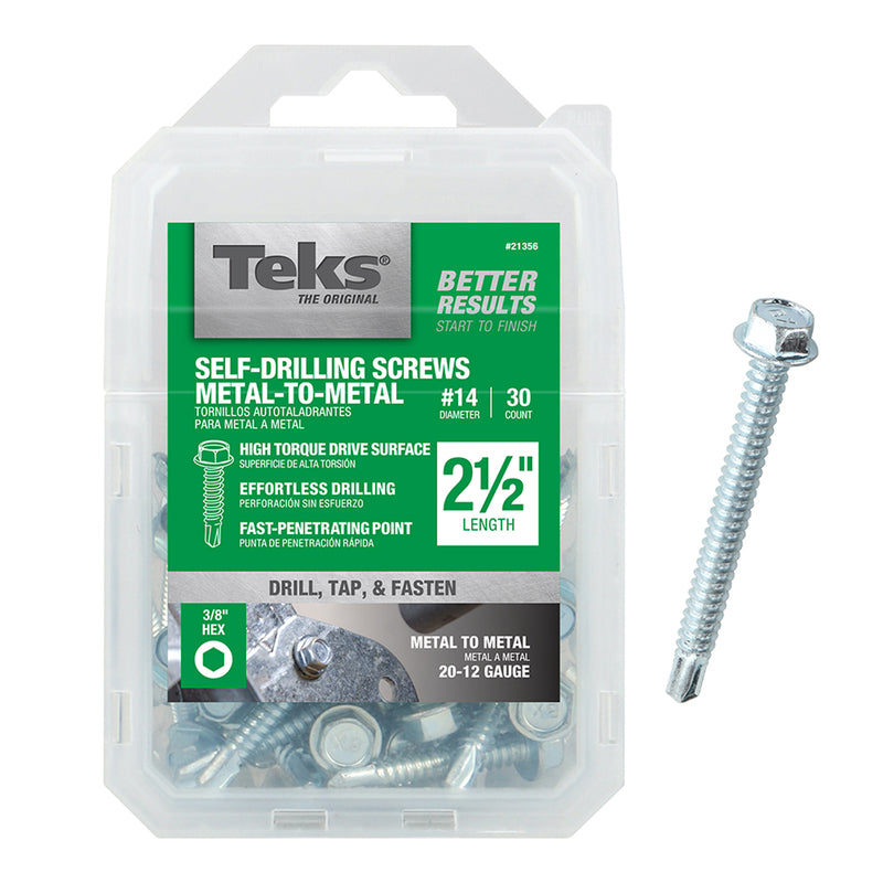 Box of 30 Emery Jensen SM Screw HX #14x2.5 inch in a 1-pound box, shown in the product image.