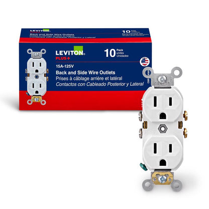 OUTLET DPLX 15A WHT 10PK