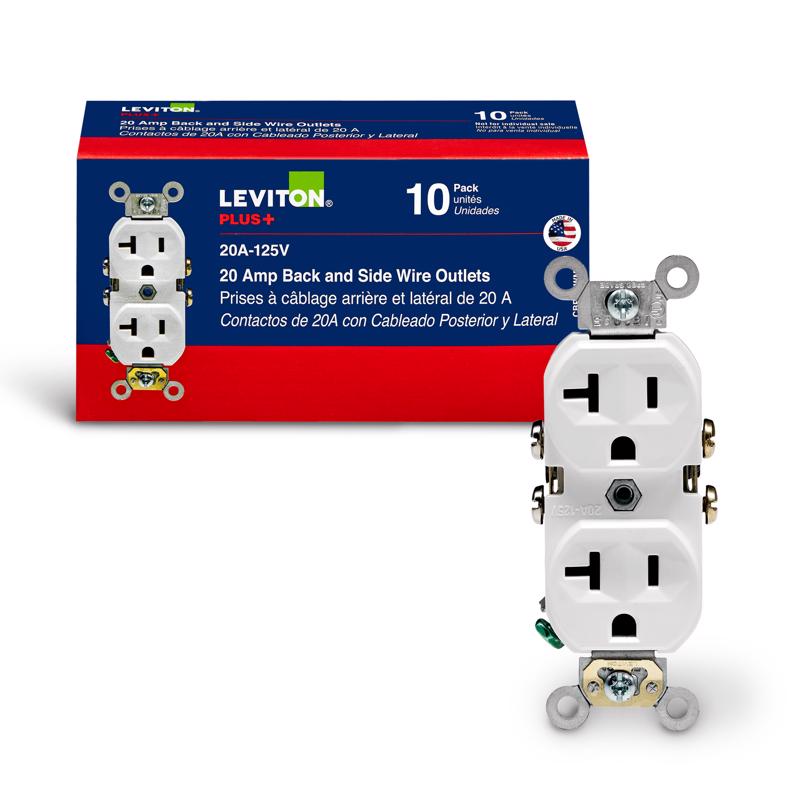 OUTLET DPLX 20A WHT 10PK
