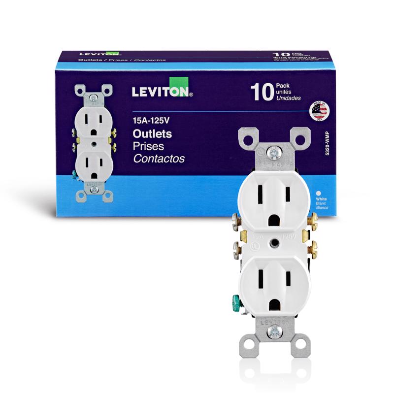 RECEPT DPLX 15A WHT BX10
