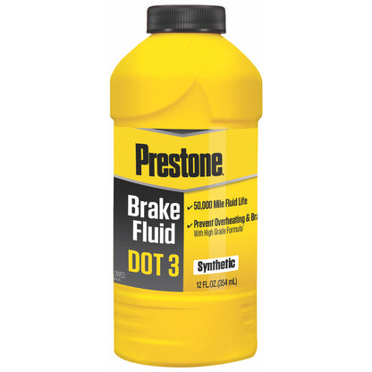 Emery Jensen Brake Fluid Prestone 12oz bottle for vehicle brake system maintenance.