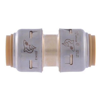 Emery Jensen brass CTS push fittings for 1/2-inch pipe, couple connection, durable metal plumbing component.