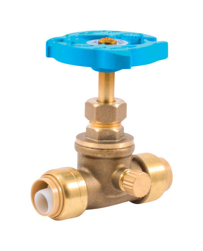 STOP VALVE W/drain 1/2"