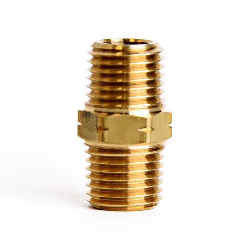 HEX NIPPLE 1/4"X1/4" MPT - Pack of 5