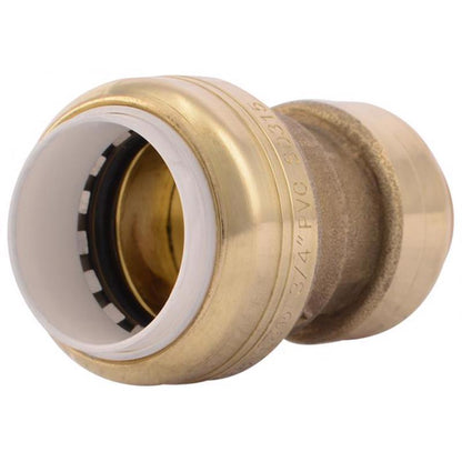 Emery Jensen brass push ball valve 3/4" IPS to CTS, durable plumbing fitting with lever handle for shut-off control