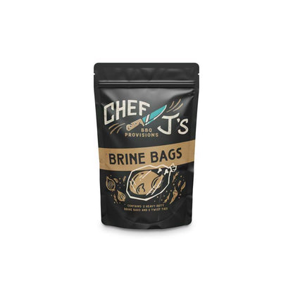 Two Emery Jensen Brine Bags for BBQProV chili and injections, designed for flavorful barbecue brining and seasoning.