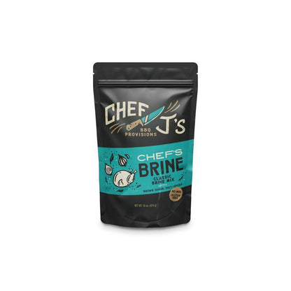 Emery Jensen Chefs Brine 16oz container with chili seasoning, perfect for enhancing meats with bold flavor and moisture.