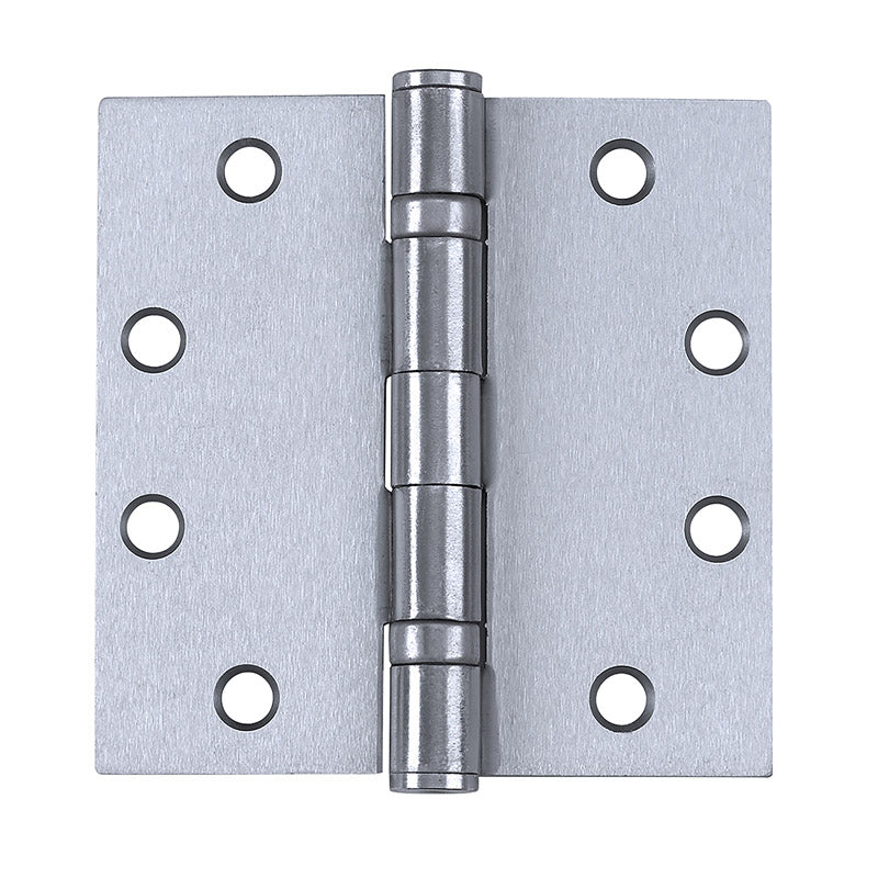 Emery Jensen broad 4-inch stainless steel door hinge with black finish, designed for durable door installation.