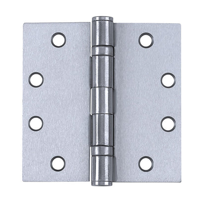 Emery Jensen broad 4-inch stainless steel door hinge with black finish, designed for durable door installation.