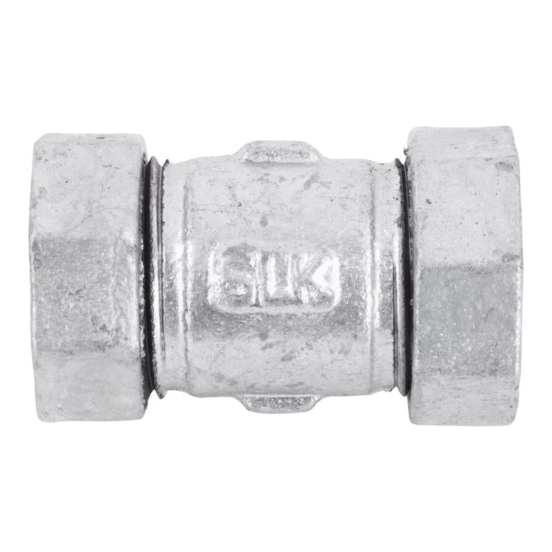 Emery Jensen bronze malleable coupling, 1/2 inch by 3 inches, for plumbing connections, shown in the product image.