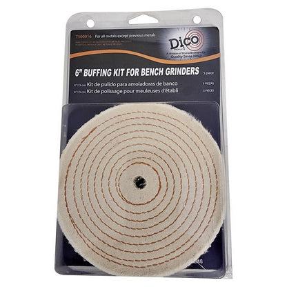 Emery Jensen 6-inch buffing wheels and polisher kit for automotive and detailing projects.