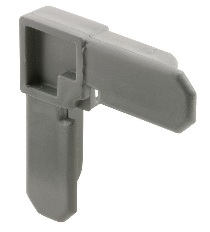 Gray plastic corner brace from Emery Jensen, 7/16 inch size, designed for bulk backroom storage and framing projects.