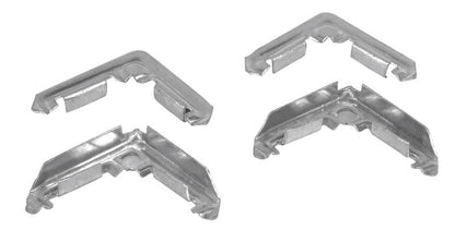 Emery Jensen 7/16-inch mitre corner screen corner for backroom storage, shown in a bulk packaging format.