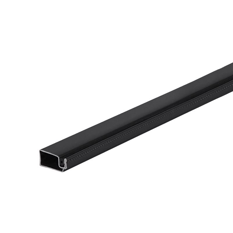 Emery Jensen bulk backroom shelving frame in black, 3/8-inch thickness, showing sturdy metal construction for storage organization.