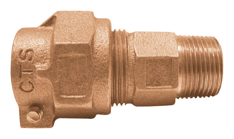 Emery Jensen 1-inch bulk compression fitting pack coupling showing metal fittings with threaded ends on white background.