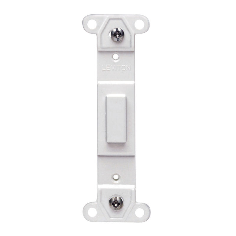 Emery Jensen bulk plastic toggle switch in white, showing the standard rectangular shape and smooth surface.