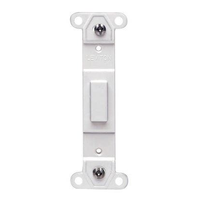 Emery Jensen bulk plastic toggle switch in white, showing the standard rectangular shape and smooth surface.
