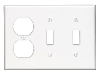WALLPLAT 2SWTCH/RECEP WH
