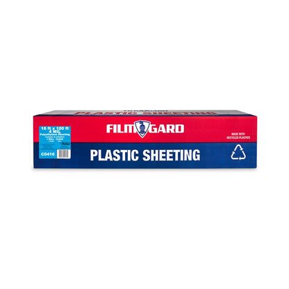Emery Jensen clear bulk poly film, 4 mil thickness, 16x100 feet roll, suitable for packaging and wrapping applications.