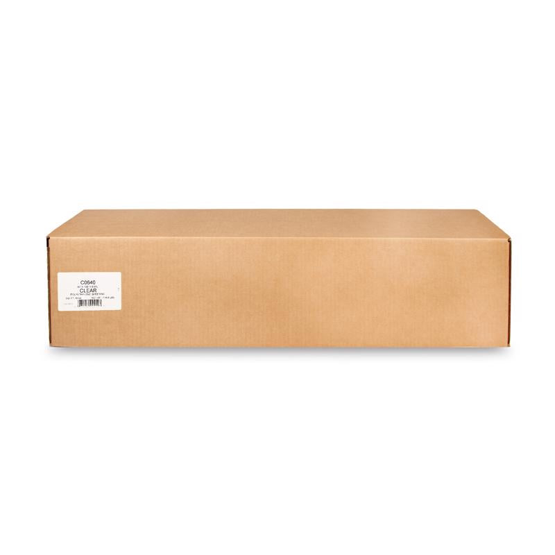 Clear 6 mil poly film by Emery Jensen, 40x100 feet bulk plastic film for packaging and protective use.
