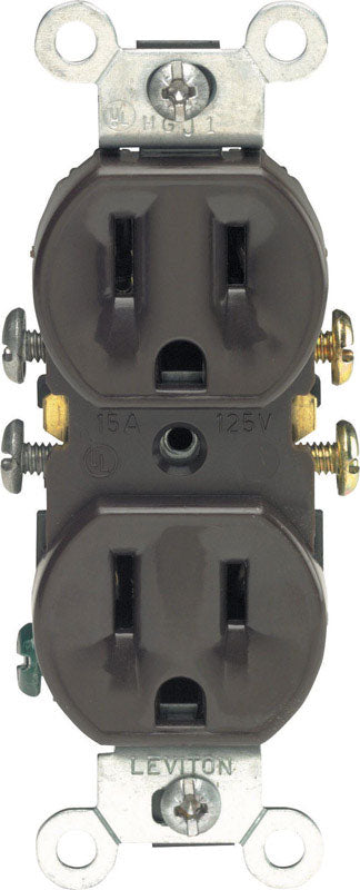 GROUND RECEPTACLE 15A BR - Pack of 10