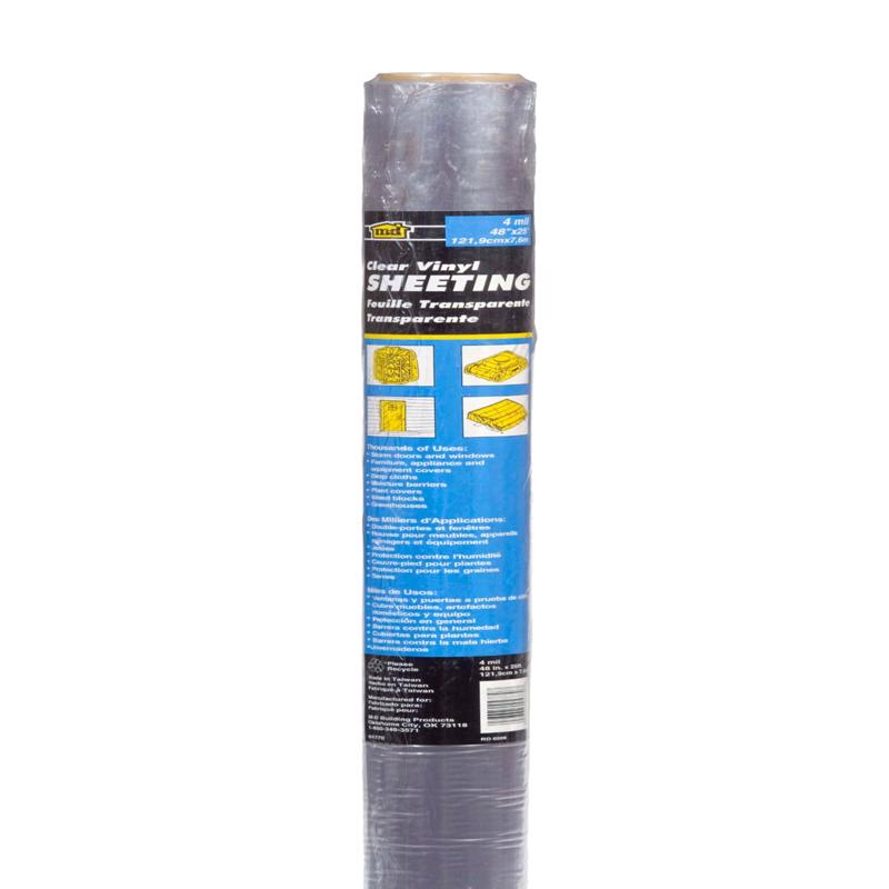Emery Jensen vinyl sheet, 36-inch by 25-foot bulk window material, flexible and durable for various window applications.