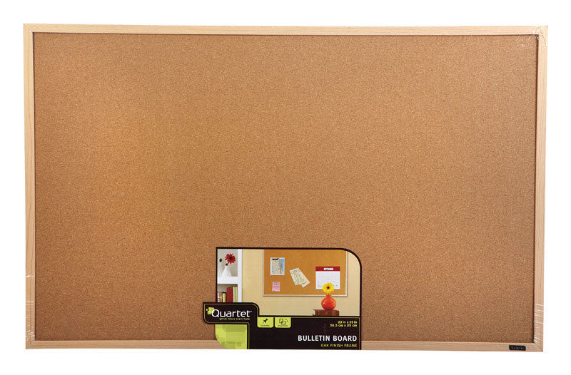 Emery Jensen bulletin board measuring 23x35 inches with a wood frame, ideal for office or home organization and display.