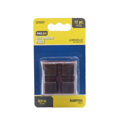 Square brown vinyl bumper from Emery Jensen, 3/4 inch size, designed for vehicle protection and impact absorption.