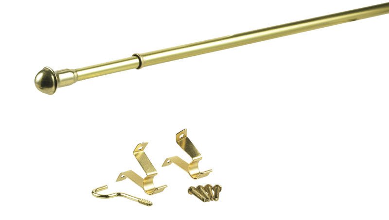 Emery Jensen cafe rod 7/16 inch, 48-86 inches in length, for window curtains, made of durable metal with a sleek finish.
