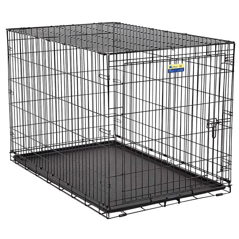 Medium Emery Jensen dog crate measuring 36x23x25 inches, shown as a sturdy cage for pet safety and containment.