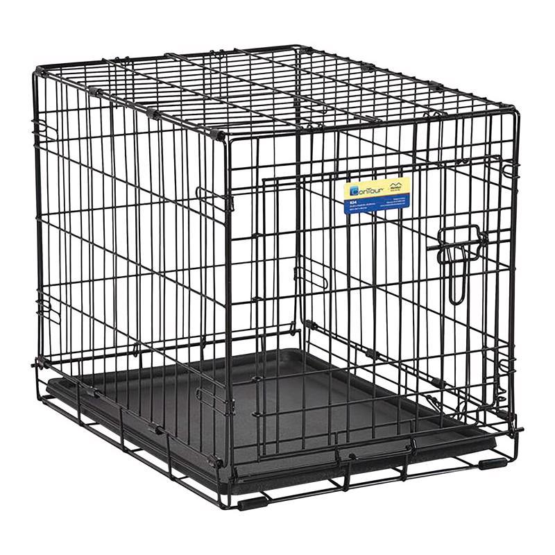 Small Emery Jensen dog crate cage measuring 24x17x19 inches, suitable for secure dog transportation and containment.