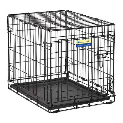 Small Emery Jensen dog crate cage measuring 24x17x19 inches, suitable for secure dog transportation and containment.