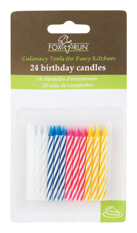 Emery Jensen birthday candles for cake decorating, non-flame, colorful wax candles with festive designs for celebrations.