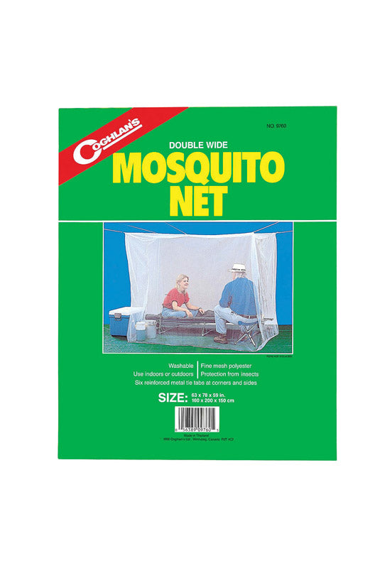 Double-wide mosquito net from Emery Jensen camping accessories, designed to keep insects out during outdoor camping.