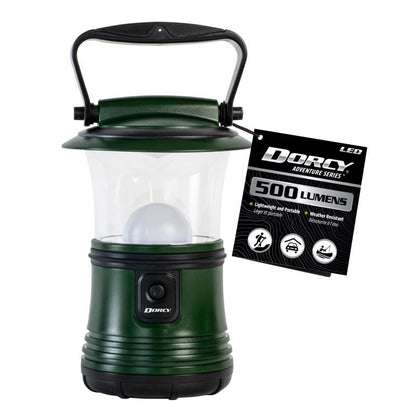 Emery Jensen LED lantern for camping and outdoor use, 3D design with 400 lumens brightness, portable and durable for outdoor adventures.