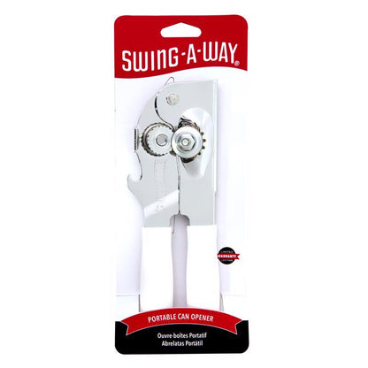 White Emery Jensen portable can opener with ergonomic handle and easy-to-use design.