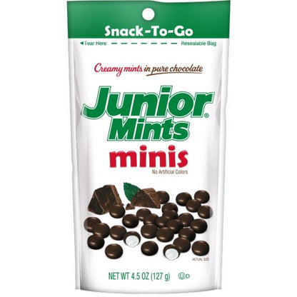 Pack of 12 Emery Jensen chocolate and mint candies, 4.5oz each, in a colorful candy and chocolate assortment.