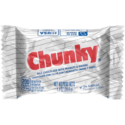 Emery Jensen Chunky Chocolate Candy 1.40oz, pack of 24, assorted chocolate treats in colorful wrappers.