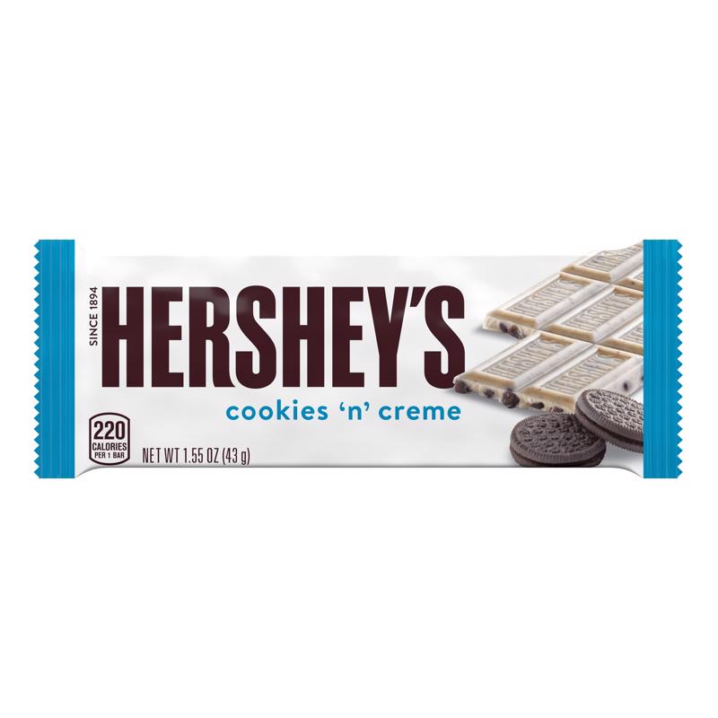 Hershey's chocolate cream candies in 1.55oz size from Emery Jensen, packed in a set of 36 pieces, displayed in a close-up image.