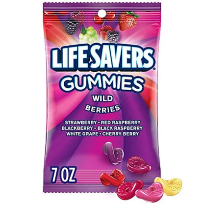 Emery Jensen Berry Gummy Candy 7oz pack of 12, colorful berry-flavored chewy candies, non-chocolate, perfect for snacking.