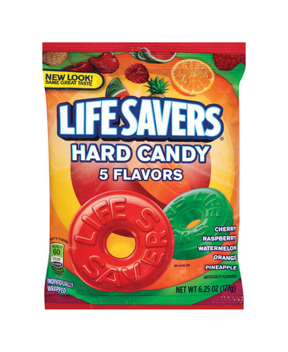 Assorted Emery Jensen Candy Lifesavr packs, 6.25 oz each, non-chocolate candies in a pack of 12, colorful and individually wrapped.