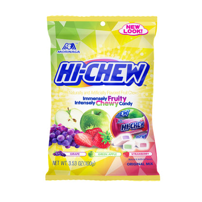 Emery Jensen CHWY CNDY ORG MIX 3.53oz pack of 6, colorful assorted non-chocolate candies in clear bags.