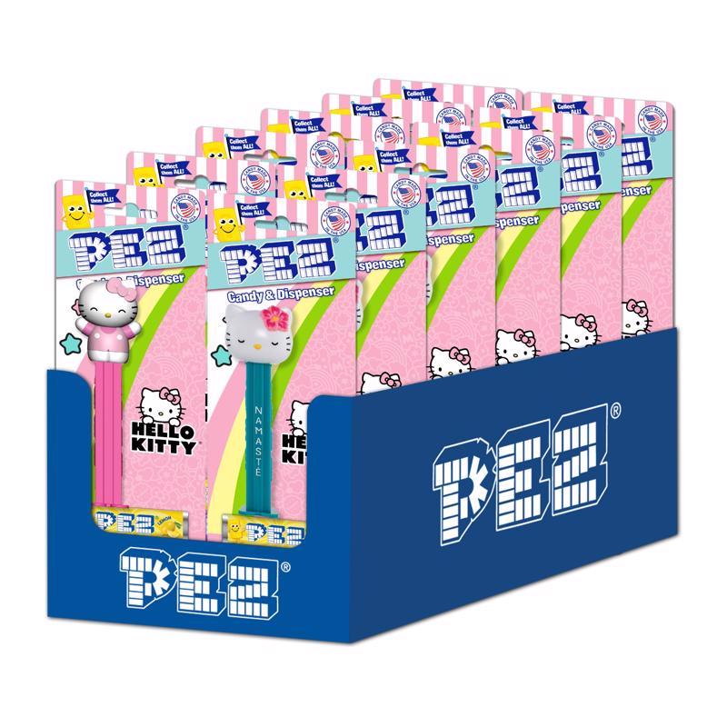 Emery Jensen candy and non-chocolate dispenser pack of 12 with Hello Kitty design, colorful and playful snack containers.