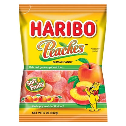 GUMMI CANDY PEACHES 5OZ - Pack of 12