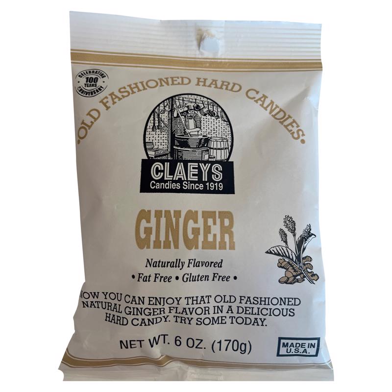 Emery Jensen Hard Candy Ginger 6oz box featuring spicy ginger-flavored candies in a colorful package.